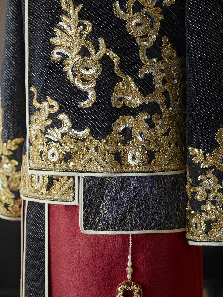 New men's Chinese-style groom toasting and wedding dress in large-sized dragon phoenix gowns with Chinese style