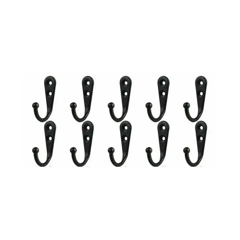 Coat Hooks Retro Load-bearing Hooks Double Hole Wall Mounted Zinc Alloy Antique Anti-collision Home Storage Hook Organizer