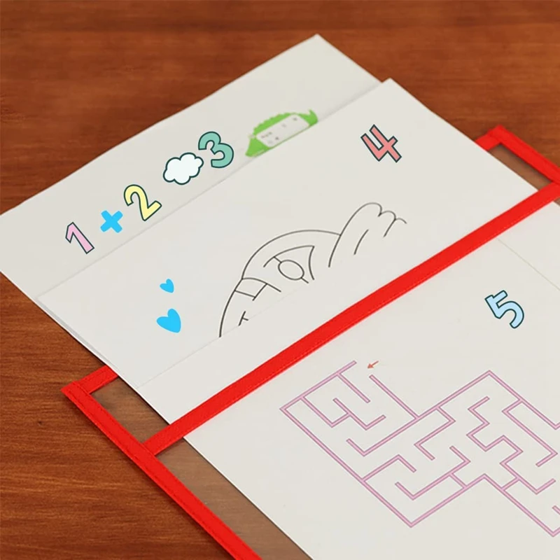 Kantong hapus kering yang dapat digunakan kembali, 6 pak lengan hapus kering yang dapat digunakan kembali, pelindung lembar berbagai warna, lengan saku hapus kering