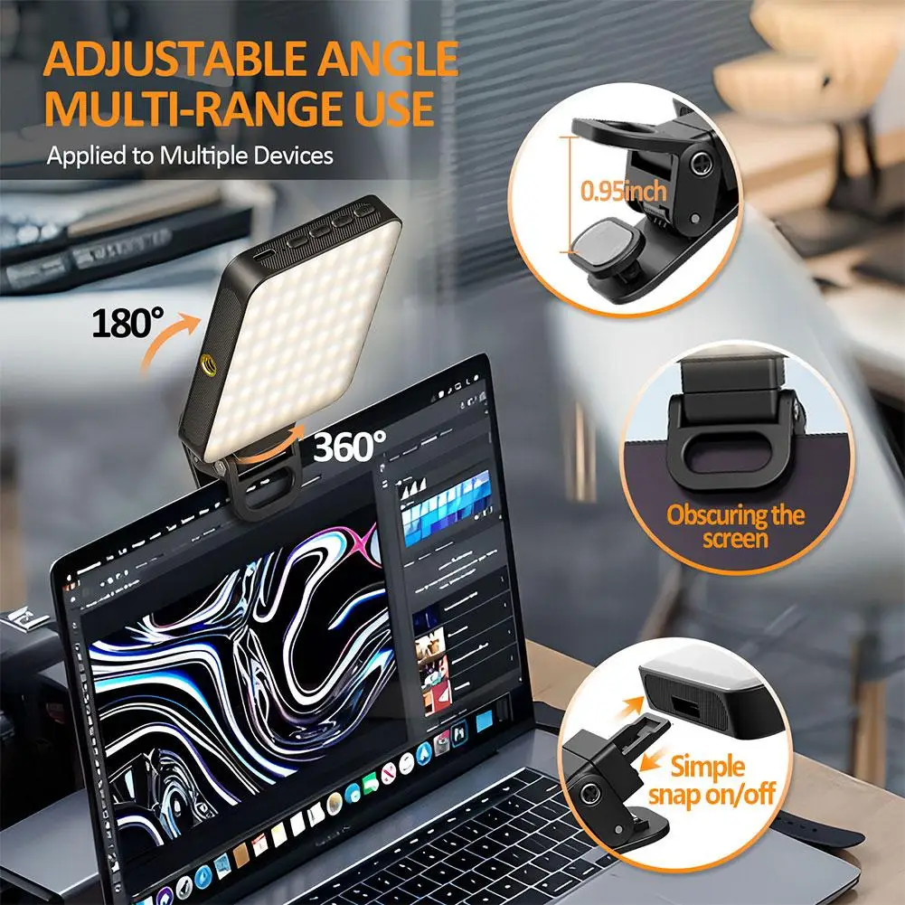 Magnetic Fill Light Rechargeable LED Selfie Light For Phone IPad Portable Video Light Multiple Scenes 360 Rotatable Selfie X8X2