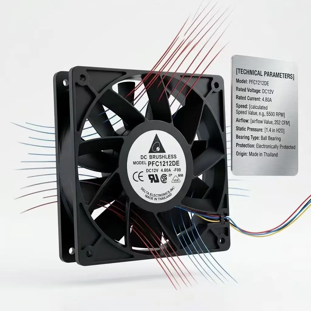For Delta PFC1212DE 12V 4.80A 12038 120mm 4Pin PWM Super High Speed 252CFM Violent Cooling Fan for Crypto Antminer Server