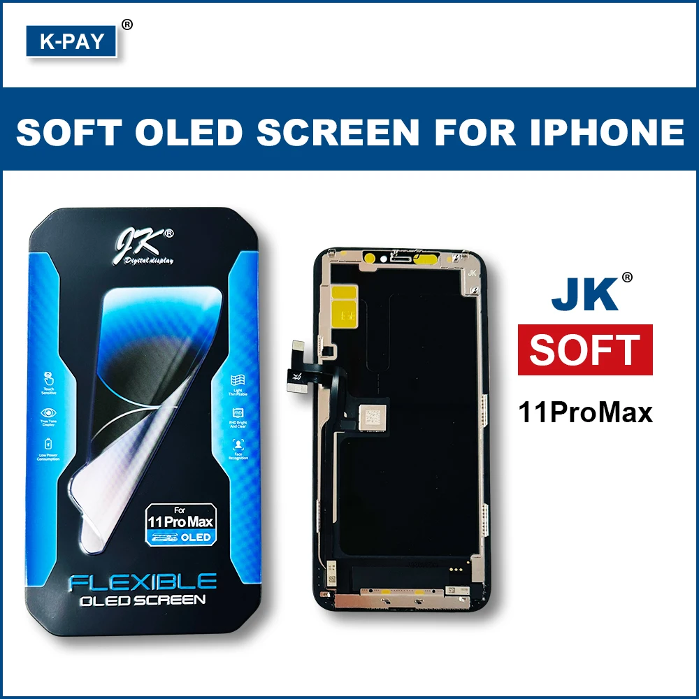 لينة JK شاشة LCD شاشة تعمل باللمس محول رقمي مجموعة قطع الغيار ، شاشة OLED لهاتف iPhone XS Max 12 12Pro 11ProMax 13 14