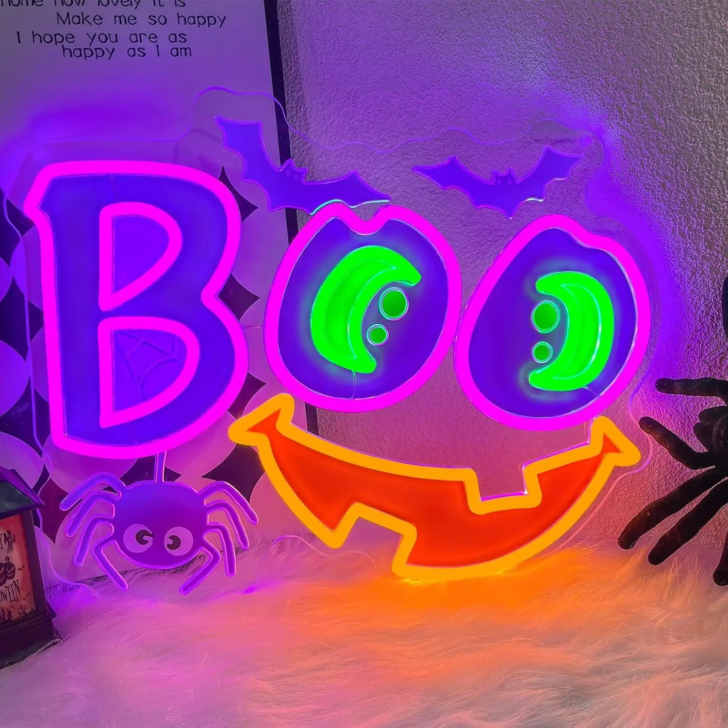 panneau-lumineux-neon-boo-spooky-smile-avec-araignees-et-chauves-souris-lumieres-led-a-intensite-variable-usb-pour-une-decoration-murale-animee-pour-une-fete-d'halloween-une-entree-ou-comme-cadeau