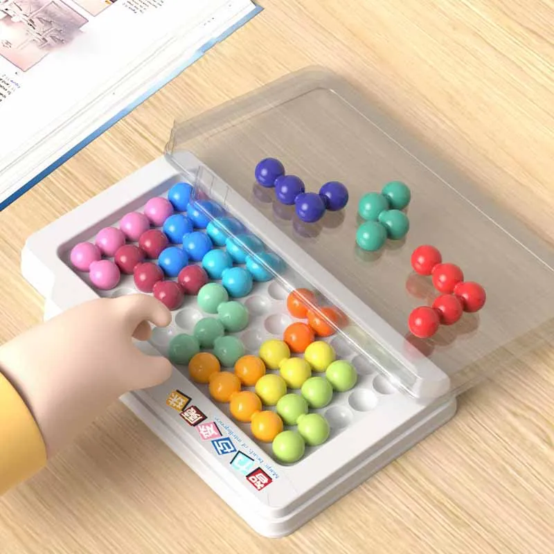 Children Desktop Games Intelligence Magic Beads Thinking Training Pyramid Game Reasoning Breakthrough Puzzle Brain Burning Toys