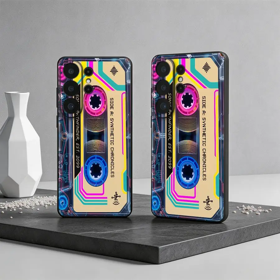 Handyhülle für Samsung Galaxy S26 Ultra S23 S25+ Note 20 8 9 10 S10 S9 S20 S26+ S21 FE S24 S25 Plus S24+ Neon-Kassette