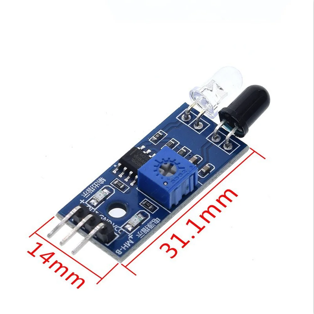 Infrared Obstacle Sensor Module with Potentiometer for DIY Robot Kits 2cm 30cm Adjustable Detection Distance 35deg Angle
