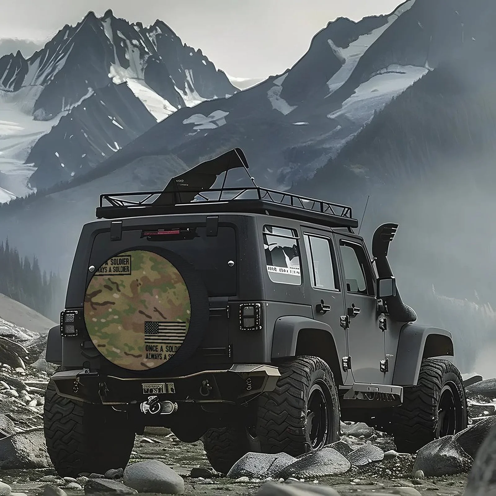 1pc Military Camo Tire Cover Wheel - Fit For Cars, SUVs, Trucks - Heavy-Duty Camouflage Wheel Protection With All-Terrain Camo P