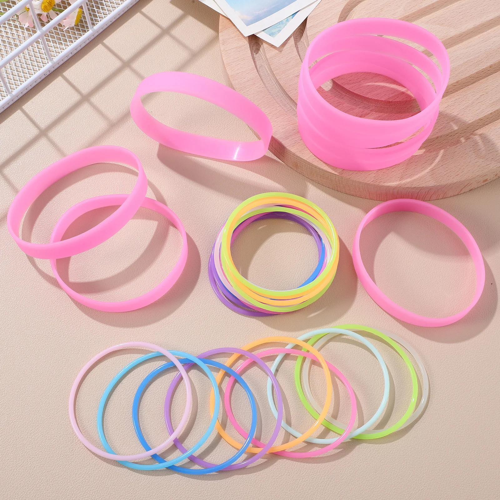 

48 Pcs Wrist Bands Luminous Bracelet Glow The Dark Bracelets Blank Silicone Wristband Run