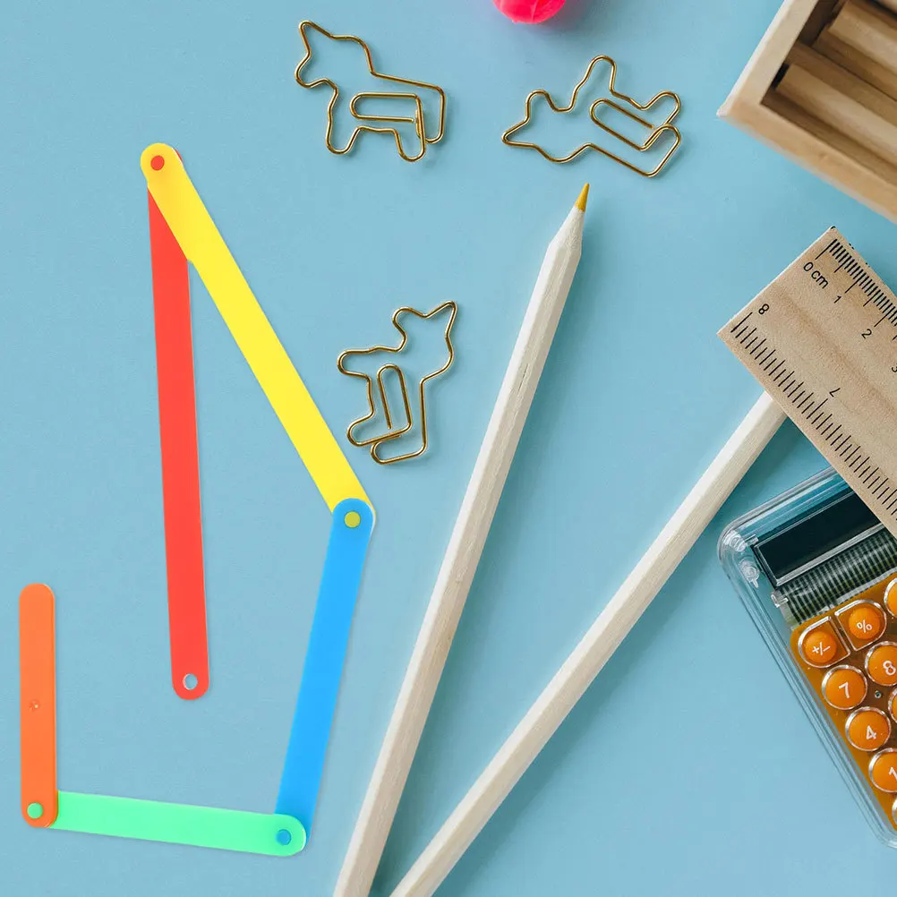 Bâtons d'apprentissage interactifs de couleur vive, matériaux de fonctionnement d'angle, pour les mathématiques, ensemble d'outils d'enseignement en classe géométrique, 50 pièces