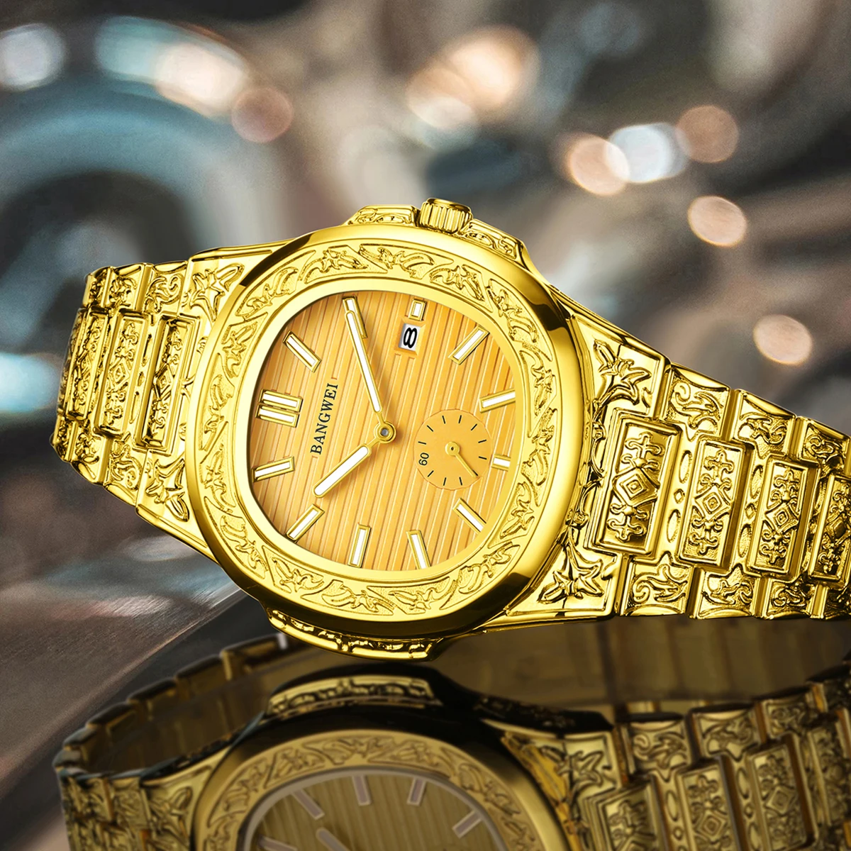 LIGE Retro Top Luxury Quartz Watch Men Wristwatch Waterproof Fashion Casual Golden Classic Calendar Waterproof Watch Male Clock