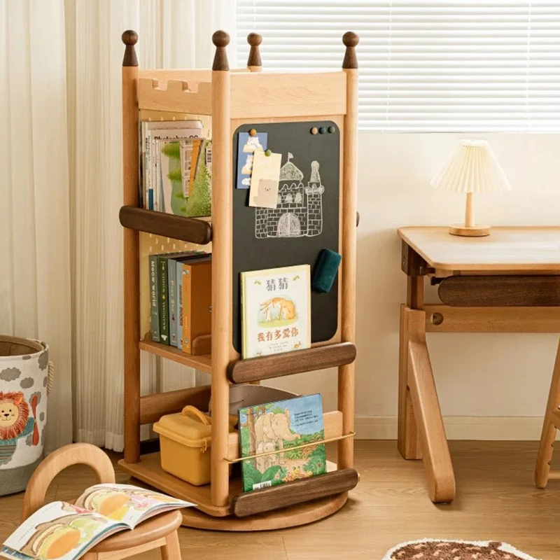 Custom Wooden Children's Multi-Layer Bookshelves Toy Storage Racks Cabinets Bedroom Furniture Made with Simple Design