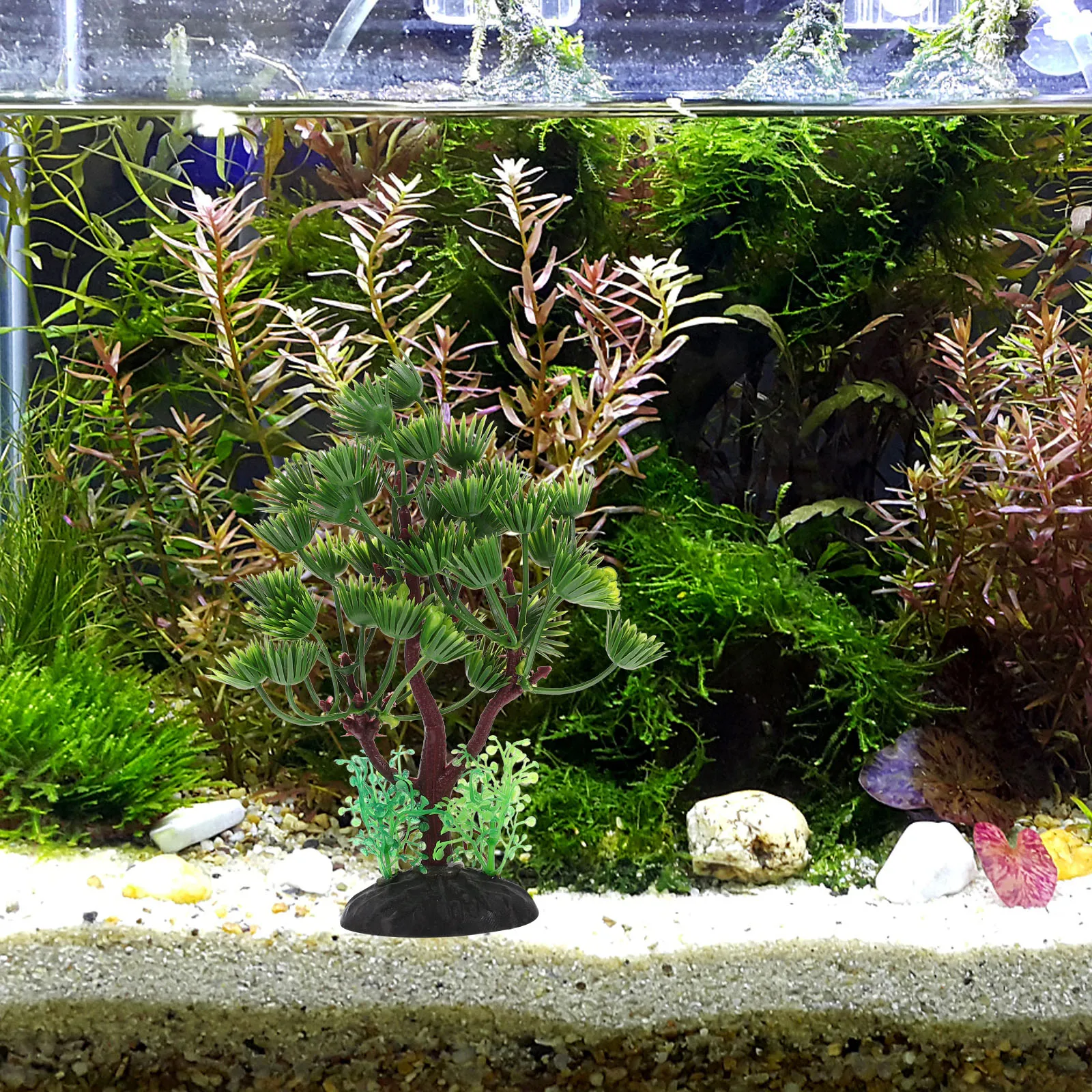 

2Pcs Artificial Fish Reptile Tank Decor Tank Reptile Terrarium Decor Aquarium Artificial Plants Plastic L scape Design