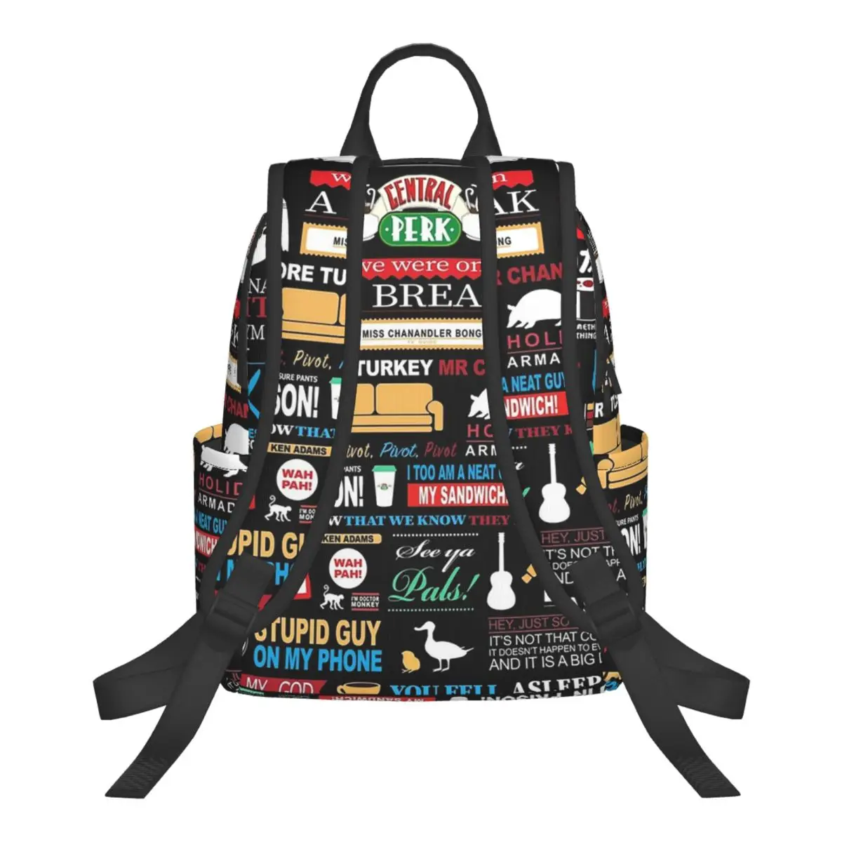 Friends Qu Student Backpack School Bag Hiking Travel Daypack for Boys Girls Bookbag Shoulder Bags