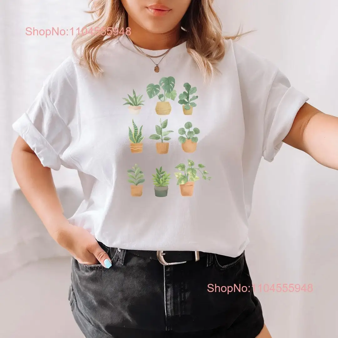 

Белая футболка с комнатным растением, подарок для мамы и папы с длинными или короткими рукавами