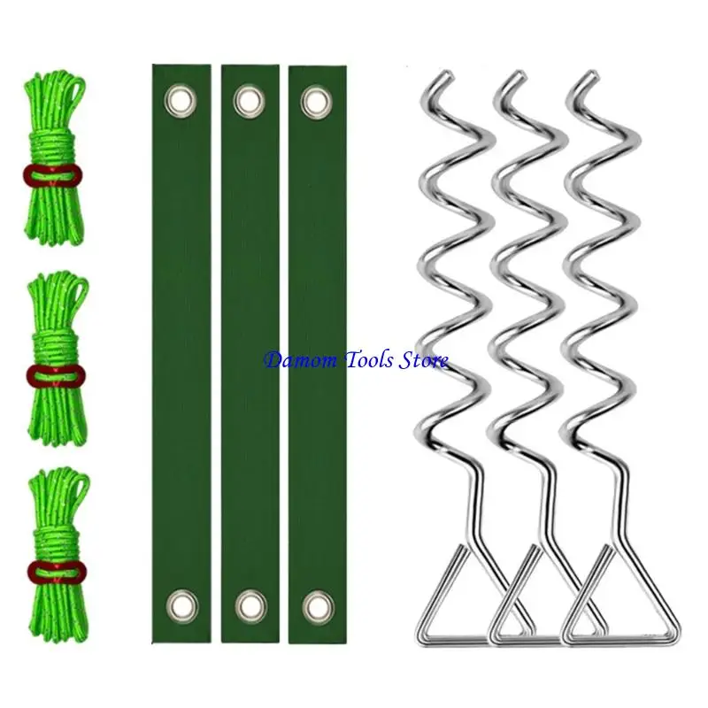 57BE Straightening Helical Metal Stakes & Double Layer Strap Bold Antirust Tree