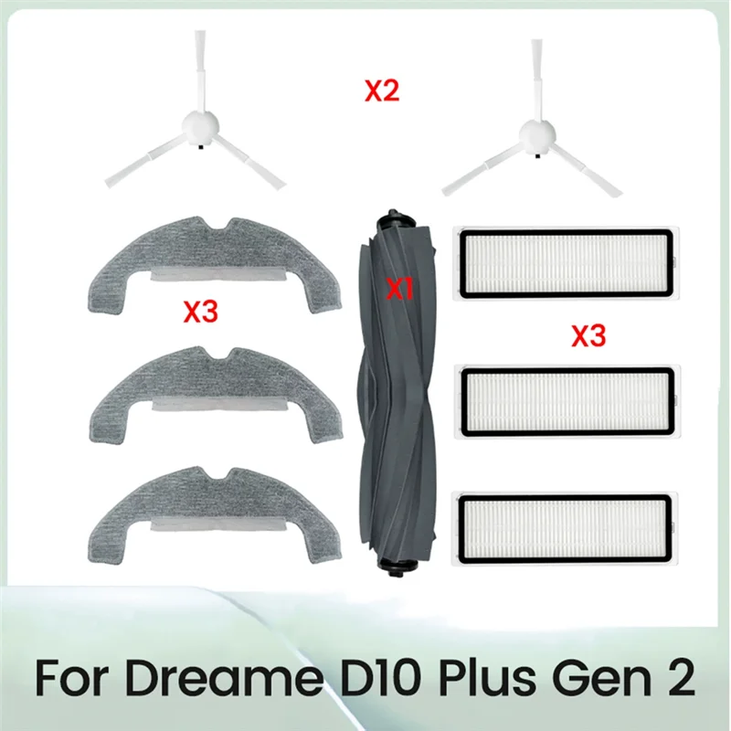 A88X Main Brush Side Brush Hepa Filter Mop Rag For Dreame D10 Plus Gen 2 Vacuum Cleaner Accessories Replacement Spare Parts