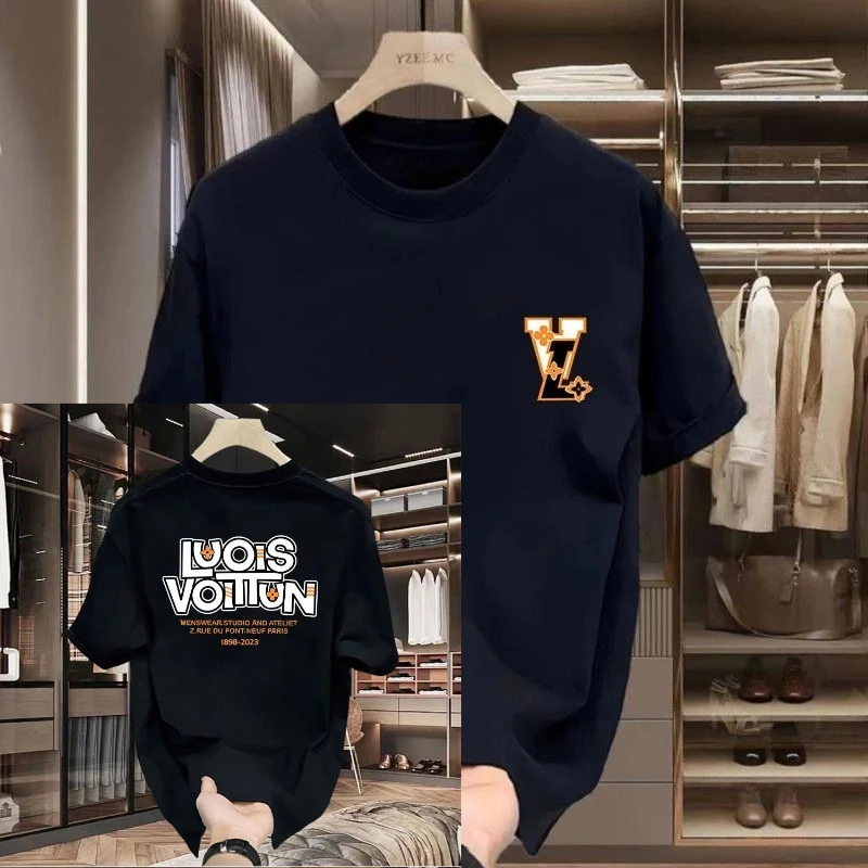 

Trendy New Cotton Summer Short-sleeved T-shirt Men's and Women's Large Size New Versatile Trend Loose InsT-shirt Casual Top