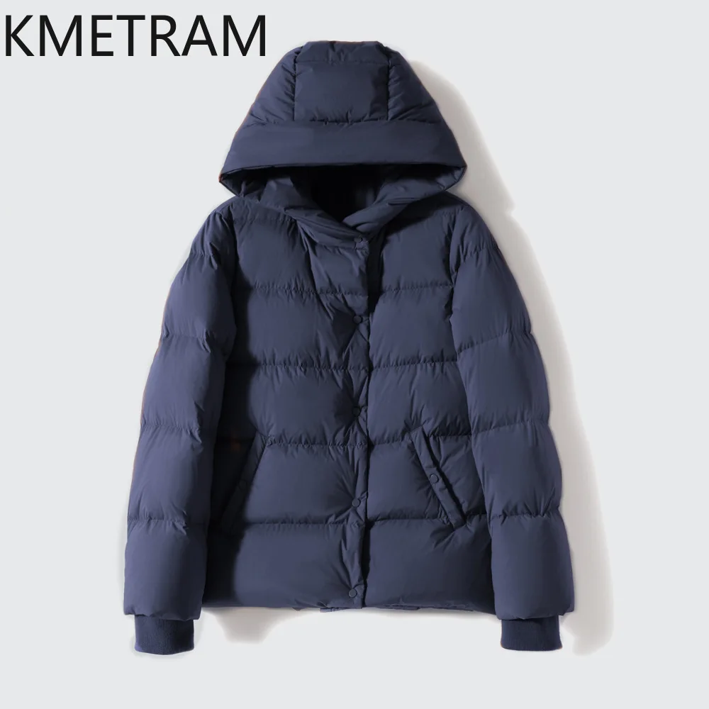 KMETRAM-Manteau en duvet d'oie blanc pour femme, veste matelassurera légère, vêtements de combat courts, haute qualité, hiver, 2024