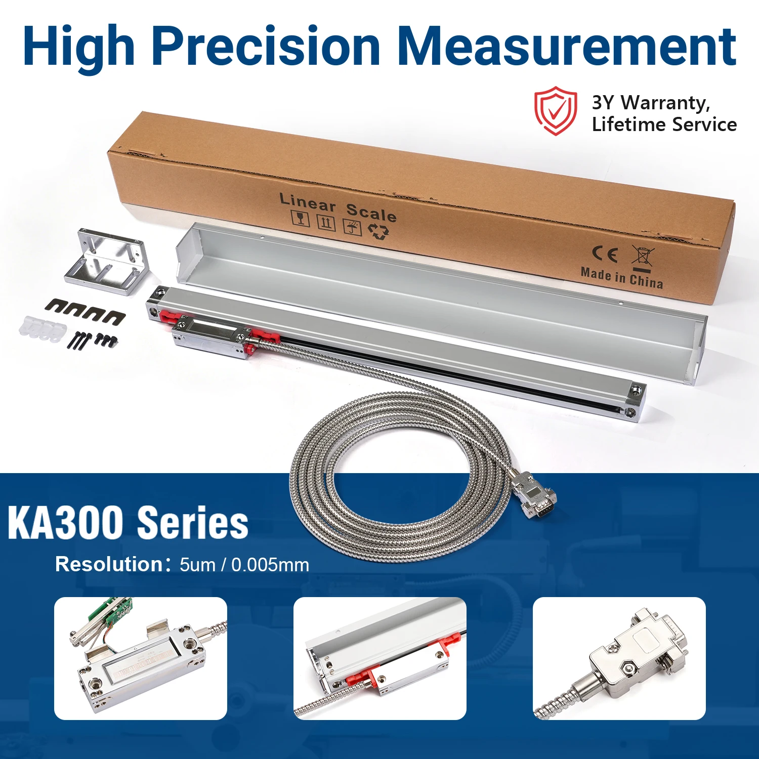 Industrial KA300 Linear Sensor 80mA Current Consumption Low Power Design CNC Lathe Mill Boring Machine Digital Measurement Scale