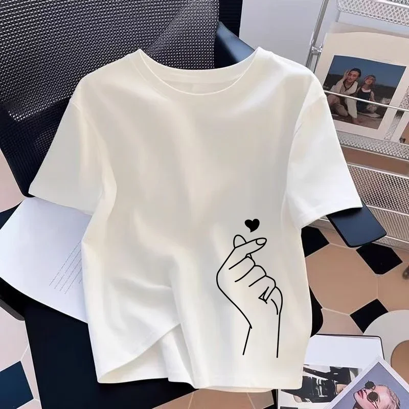 Summer Women T-shirt Printing Casual Cotton O Neck Short Sleeve Outdoor Sports Jogging Clothing Fashion Versatile Soft Tees Tops