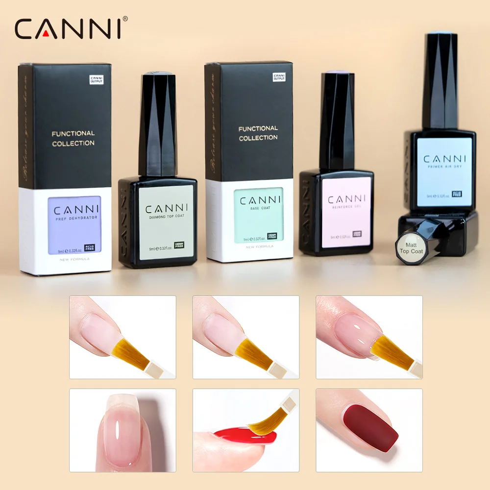 Hema Free Long Wear Diamond Top Venalisa CANNI Semi Permanent Nail Reinforce Gel Dehydrator Primer Base Coat Velvet Matt Top