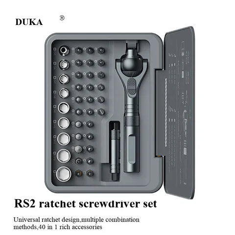 DUKA RS2 래칫 드라이버 세트 40 in 1 자석 렌치 반자동 다목적 슬리브 공구함 스마트 홈 스마트 키용