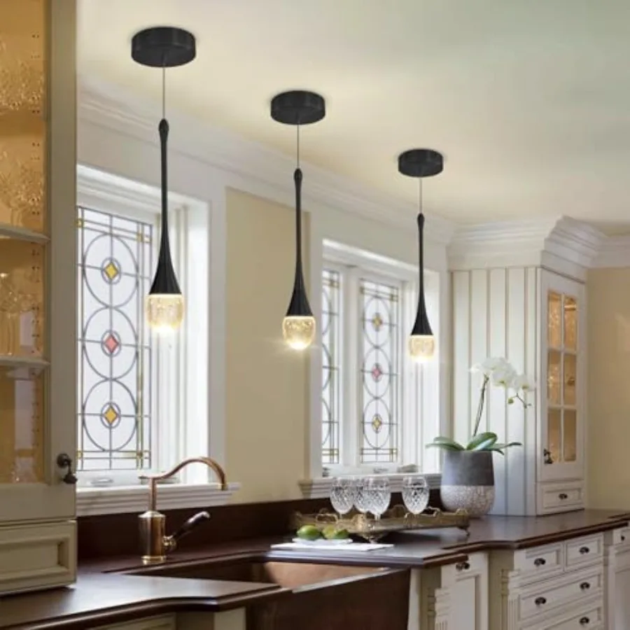Modern Pendant Lights for Kitchen lsland LED Dimmable Raindrop Chandelier Crystal Ceiling Pendant Lighting for Dining Room Hall view 3