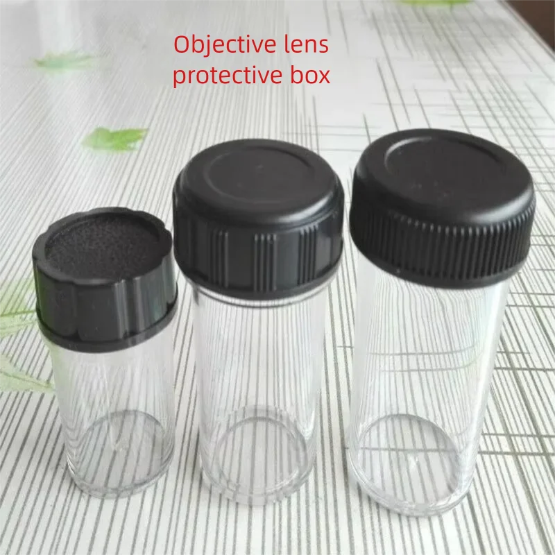 

5 PCS Microscope Objective Lens Protection Box RMS Thread Microscope Plastic Lens Box objective lens protection box