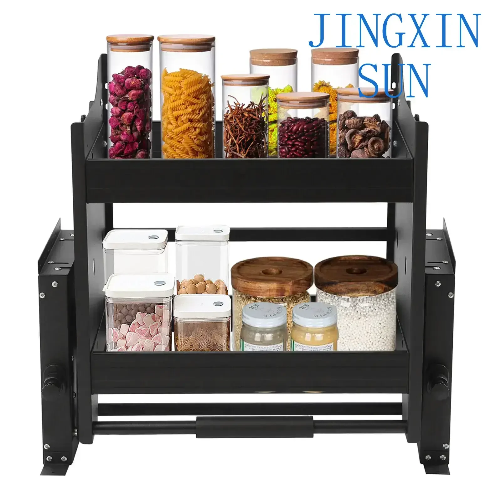 Drop Down Shelf Kitchen Cabinet 2-Tier Pull-Out Shelf Cabinet Shelf