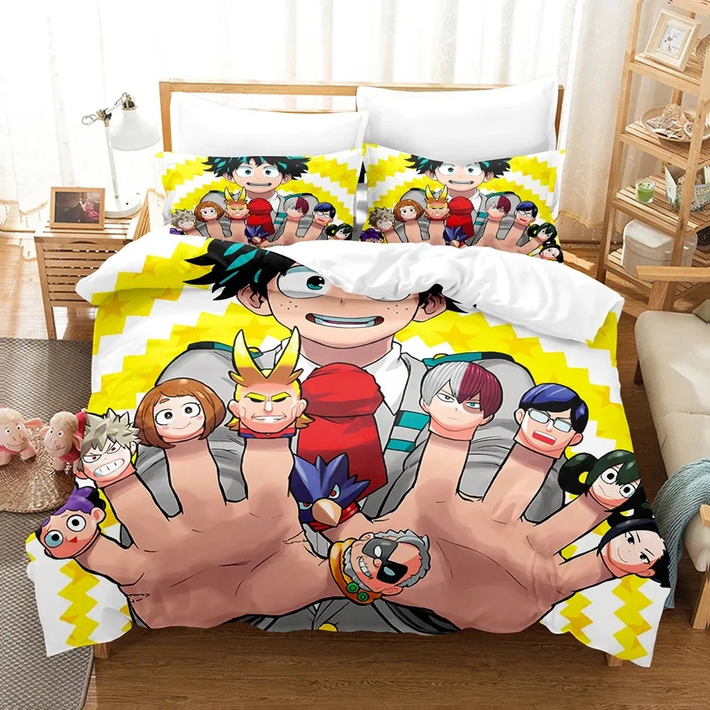 

3D Print My Hero Academia Bedding Set Single Twin Full Queen King Size Kawaii Bed Set Aldult Kid Bedroom Duvetcover Sets