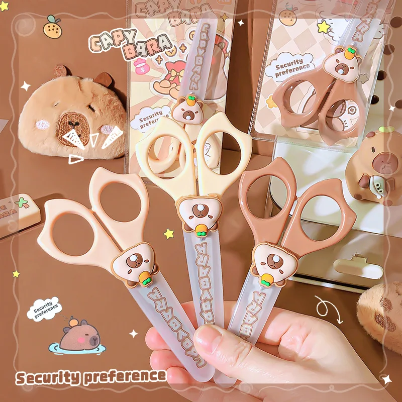1PC Stationery Scissors Cute Capybara Craft Scissors Campus Handmade Diy Children's Professional Paper-cutting Mini Scissors