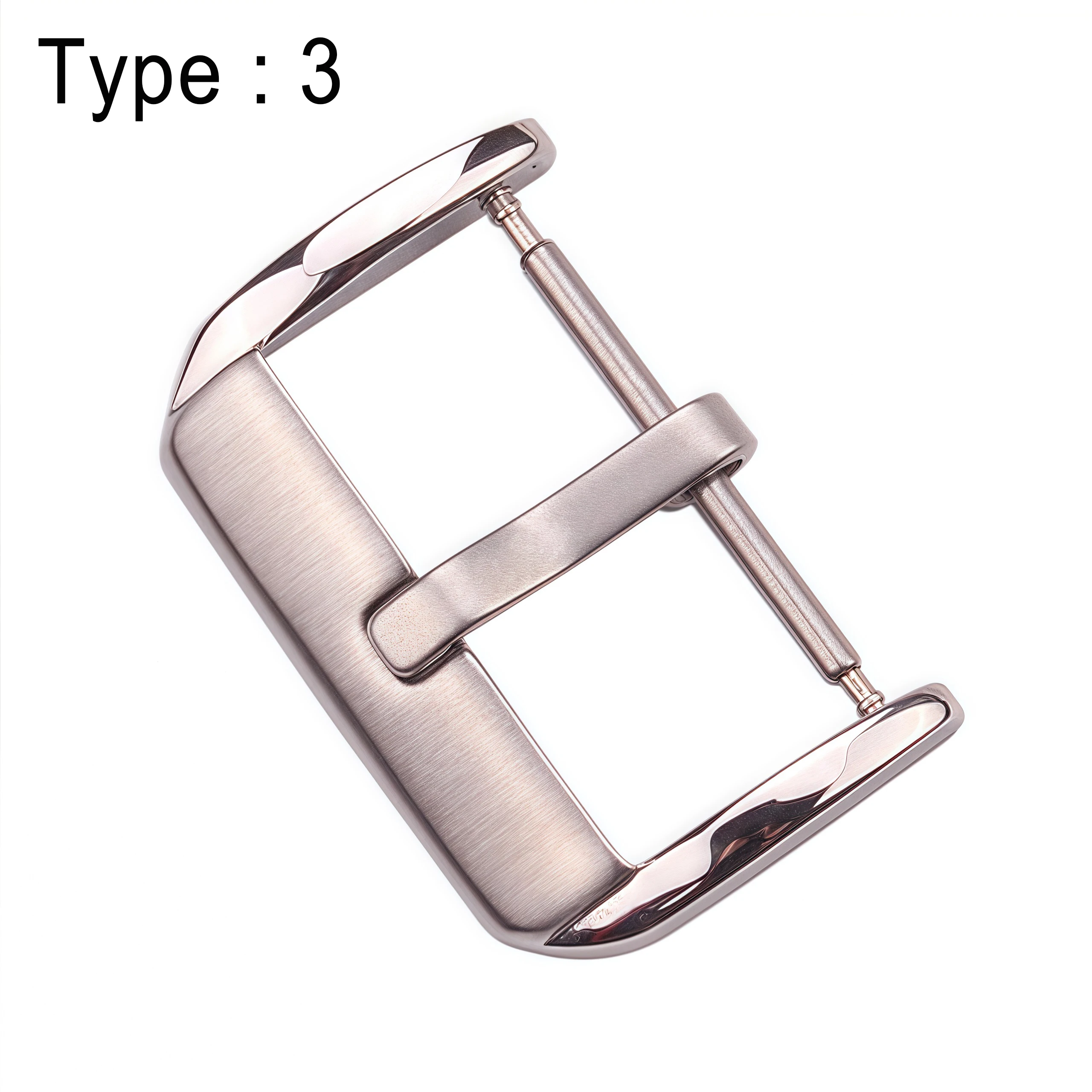 مشبك ساعة من الفولاذ المقاوم للصدأ بأنماط متعددة 16 - 24 مم مشبك بديل فضي لأشرطة ساعة الرجال #4