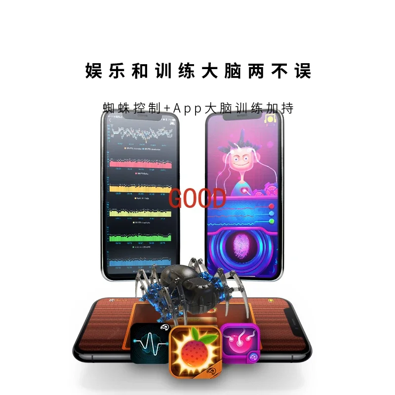 スパイダースーツの長いバッテリー寿命、3つのアプリのブレインウェーブ検出、実践的な能力を向上させるためのDIYアセンブリ