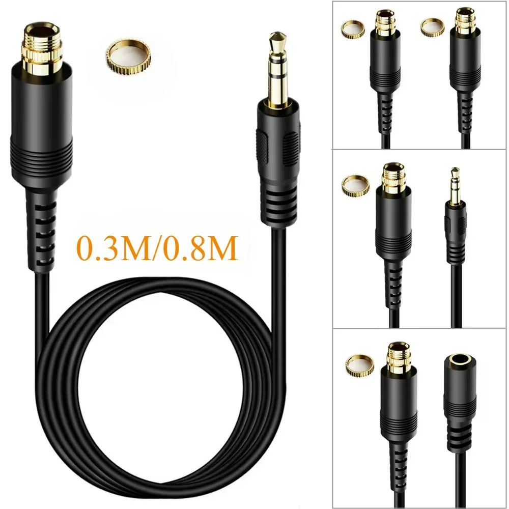 AUX 3,5 mm Stecker auf Buchse Sicherungsmutter Panel Mount Kabel Auto Stereo Audio Adapter Konverter Kabel 0,35 m 0,8 m