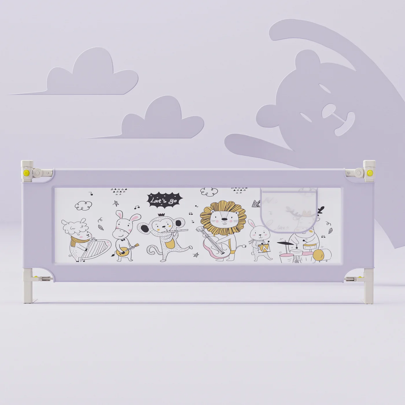 Valla protectora para cama de bebé, 150cm, 1 Uds., parque infantil ajustable para niños, riel protector de seguridad, valla plegable, puerta, rieles de seguridad para cuna (59 pulgadas)