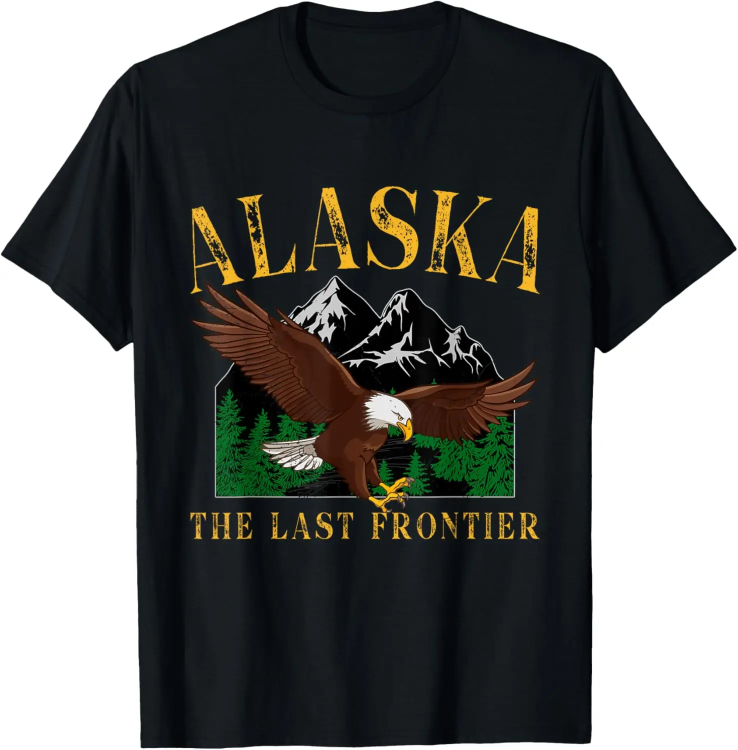 

Vintage Alaska Mountain The Last Frontier Eagle Alaska Lover T-Shirt