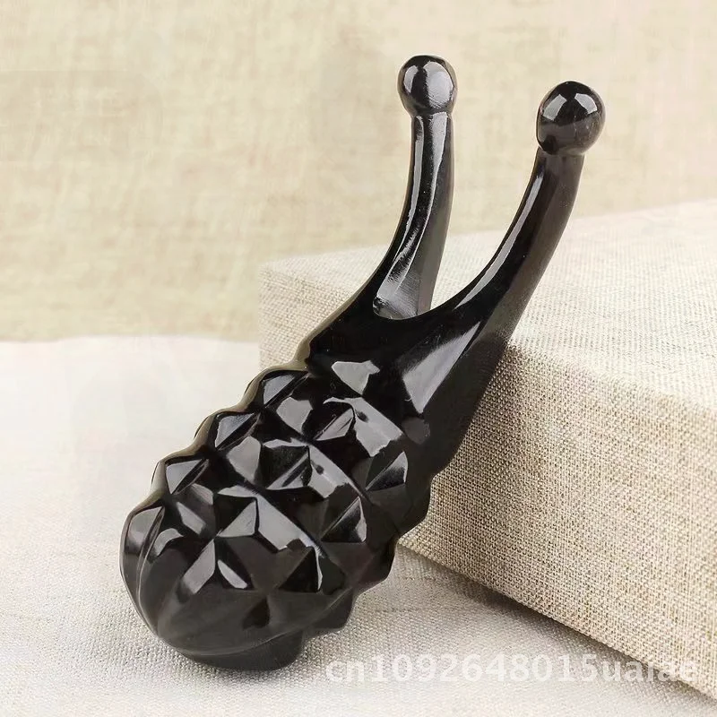 ヤクの角鼻マッサージスティックブリッジ鍼治療ツール黒-白鼻ブリッジピアスロッド家庭用美容器具