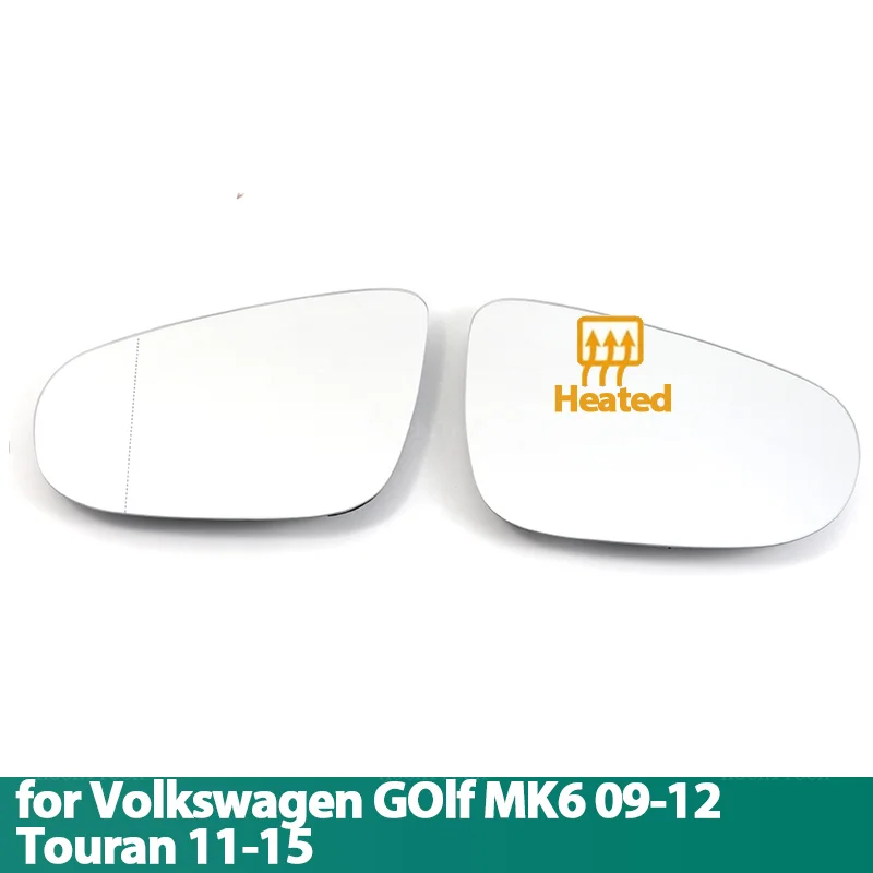 

Прозрачные боковые зеркала заднего вида с подогревом, стеклянные линзы для VW Volkswagen Golf 6 MK6 5K 2009-2012 Touran 2011-2015, замена