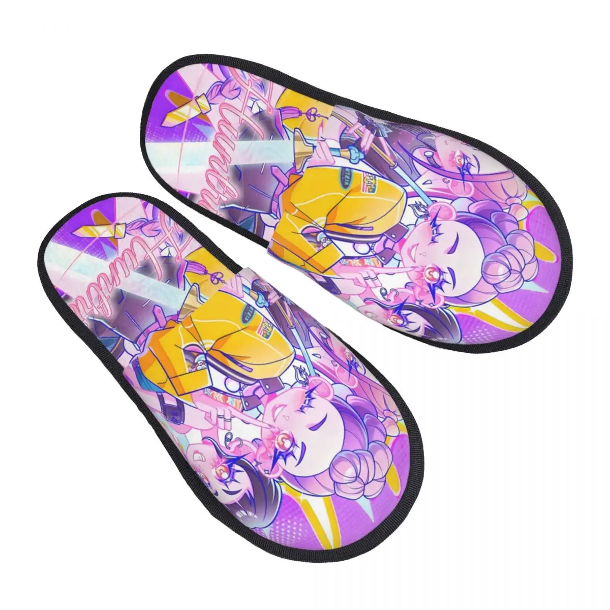 

Custom Kpop Hunter Demons House Slippers Women Comfy Memory Foam Huntrix Slip On Bedroom Slipper Shoes