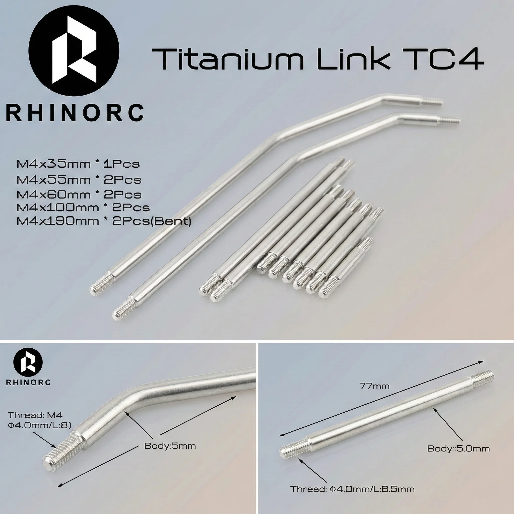 D5 Thread M4 Titanium alloy Rhino Link