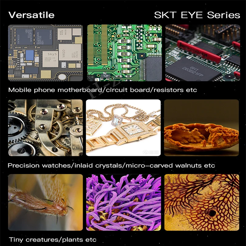 Mechanic E3-B11 7x-60x Simul-Focal Trinocular Stereo Zoom Microscope for Microscopic Inspection Picturing Video Recording