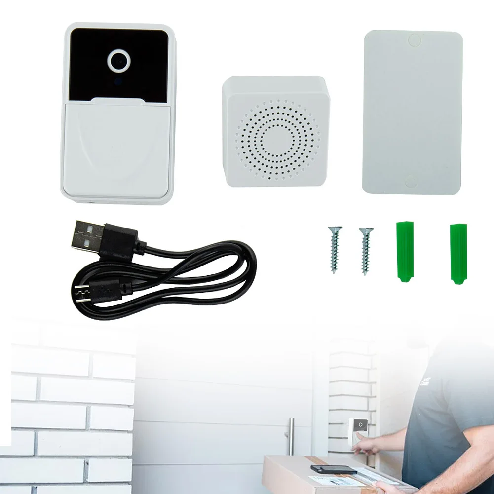 Smart-Wireless Video-Doorbell Camera 1080P-HD Night-Vision Two-Way Audio WiFi Security Intercom System For Home Monitor Tools