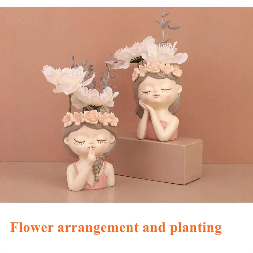 Sukkulenten-Fee-Blumentopf, personalisierte Hausgarten-Dekoration, niedliche Vase für kleine Mädchen, Topfpflanzen-Ornamente