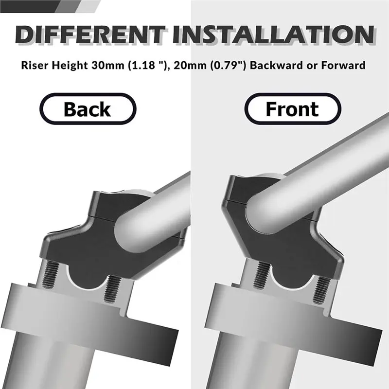 Hot Selling-Black Handlebar Risers With Clamps 7/8
