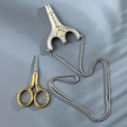 Vintage Tailor Scissors With Cover Hanging Chains Embroidery Thread Sewing Scissors For Needlework Fabric Cutting Shears