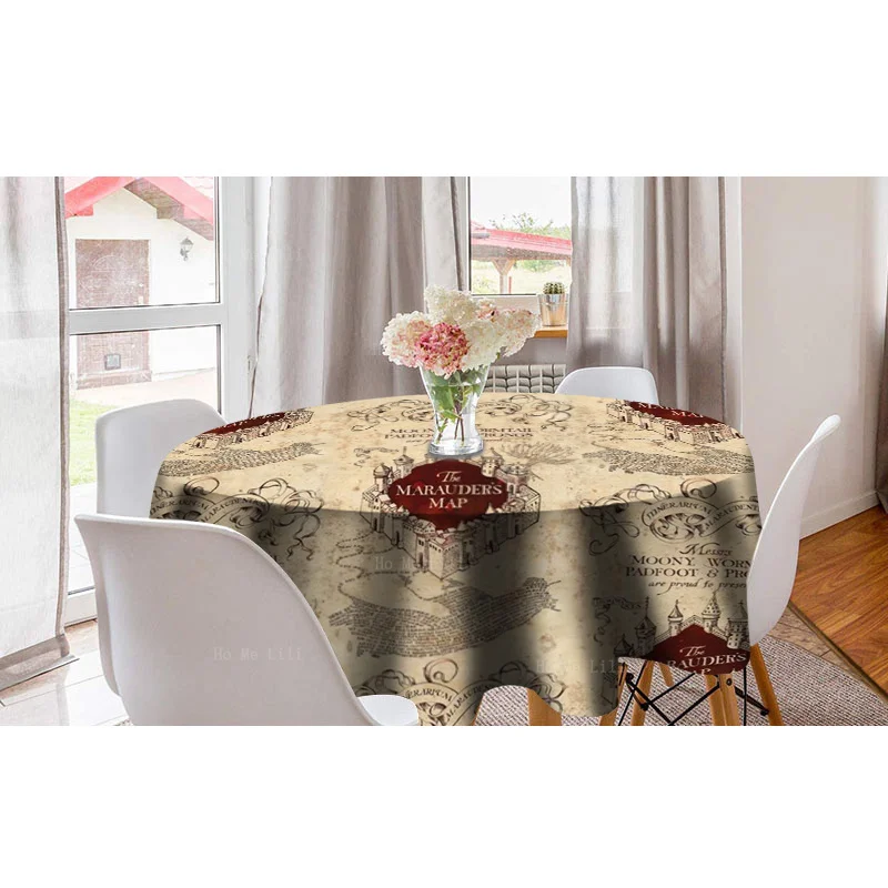 Wizarding World Marauder Map And Desert Castle Tablecloth By Ho Me Lili For Tabletop Decor