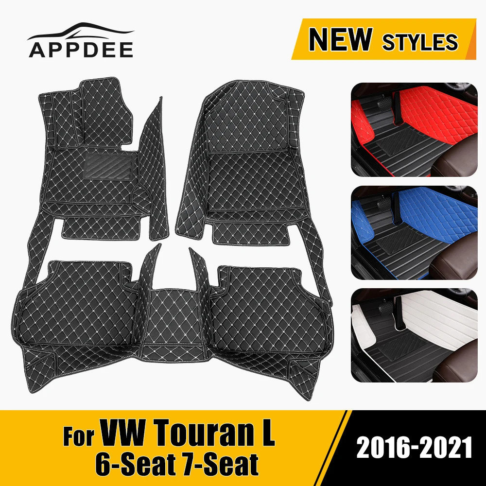 

Car Floor Mats For VW Volkswagen Touran L Seven Seats 2016 2017 2018 2019 2020 2021 Custom Auto Foot Pads Interior Accessories