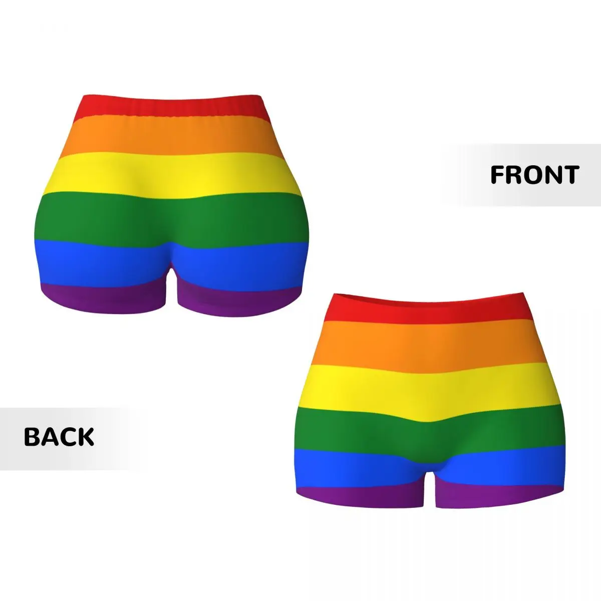 Custom Gay Pride LGBT Rainbow Flag Gym Volleyball Biker Shorts Women\'s LGBTQ Lesbian Workout Yoga Shorts