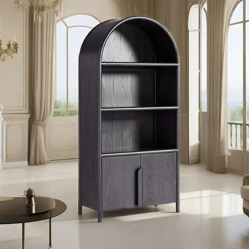 

Customized, American light luxury solid wood bookcase, simple open locker in the living room