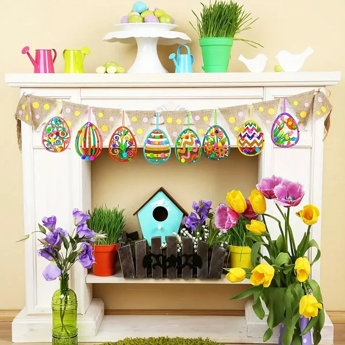 DIY Wooden Easter Egg Craft Kit – Paint Your Own Colorful Egg Ornaments Ideal for Spring Classroom Activities and Home Crafting